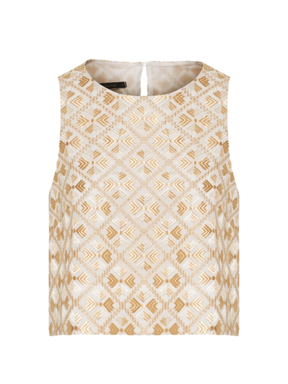 Embroidered Sleeveless Top