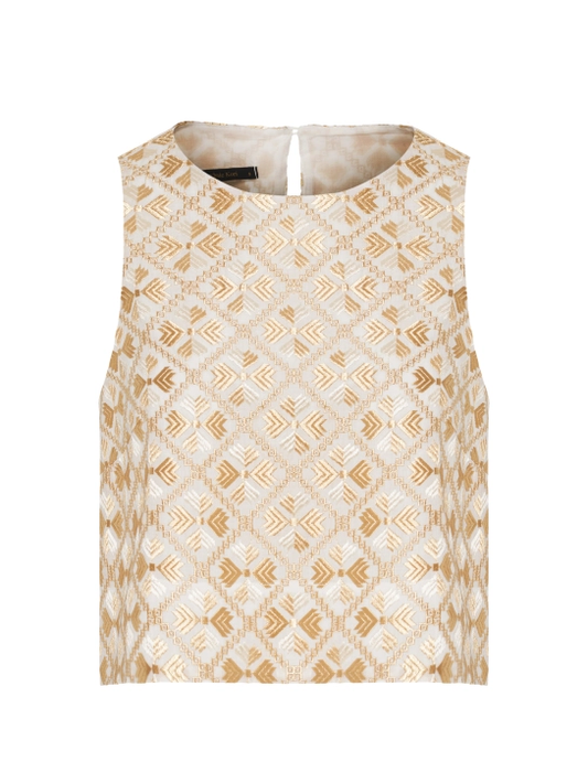 Embroidered Sleeveless Top