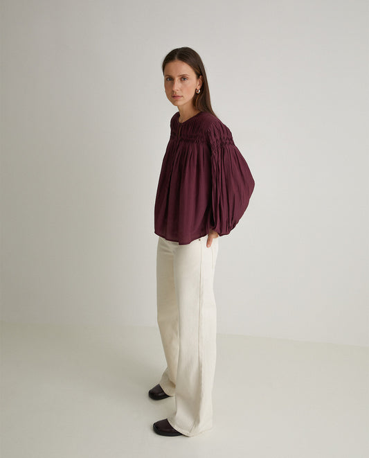 Wide-Leg Denim Trousers