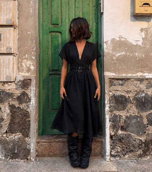 Black Dress with Buckles