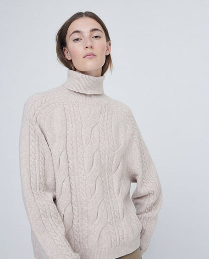 Cable Knit Roll Neck