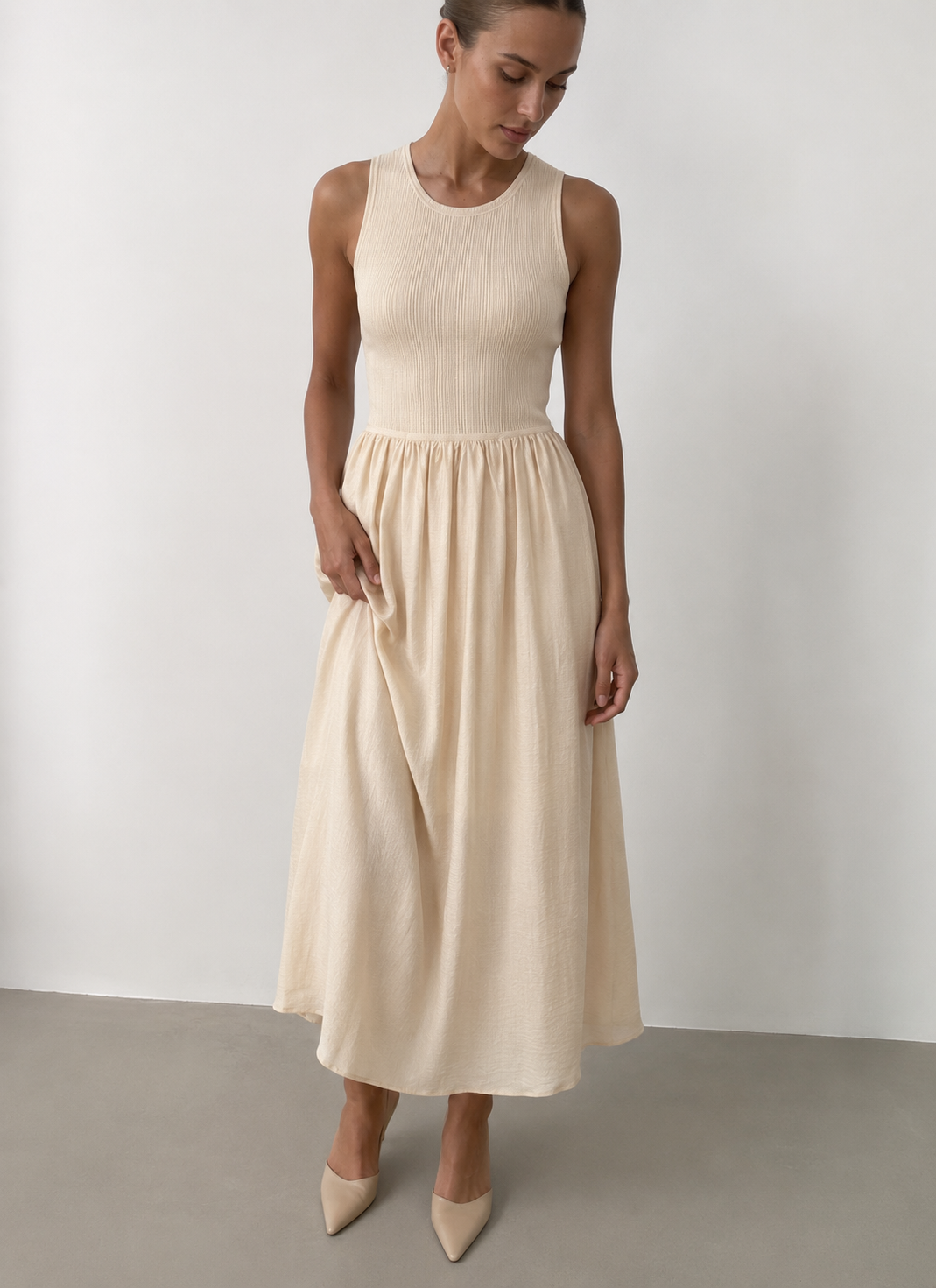 Bi-Material Dress