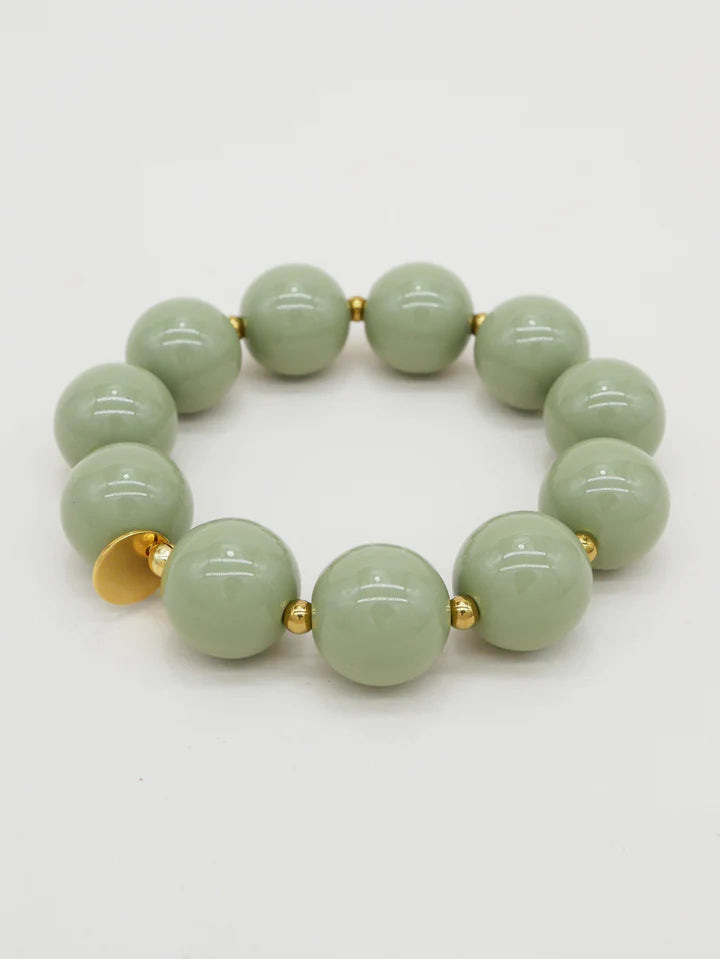 Scrunchie Bracelet with Coloured & Gold Beads