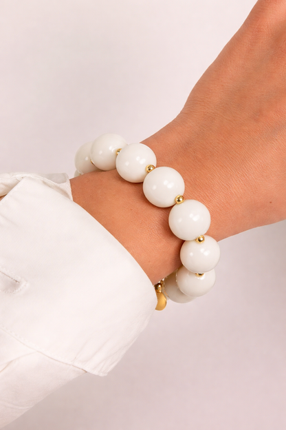 Scrunchie Bracelet with Coloured & Gold Beads