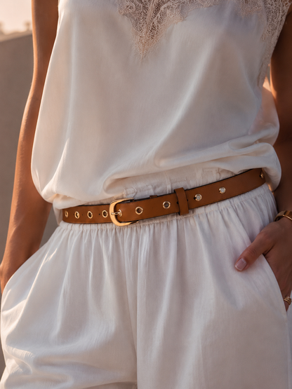 MAHI Studded Belt Caramel