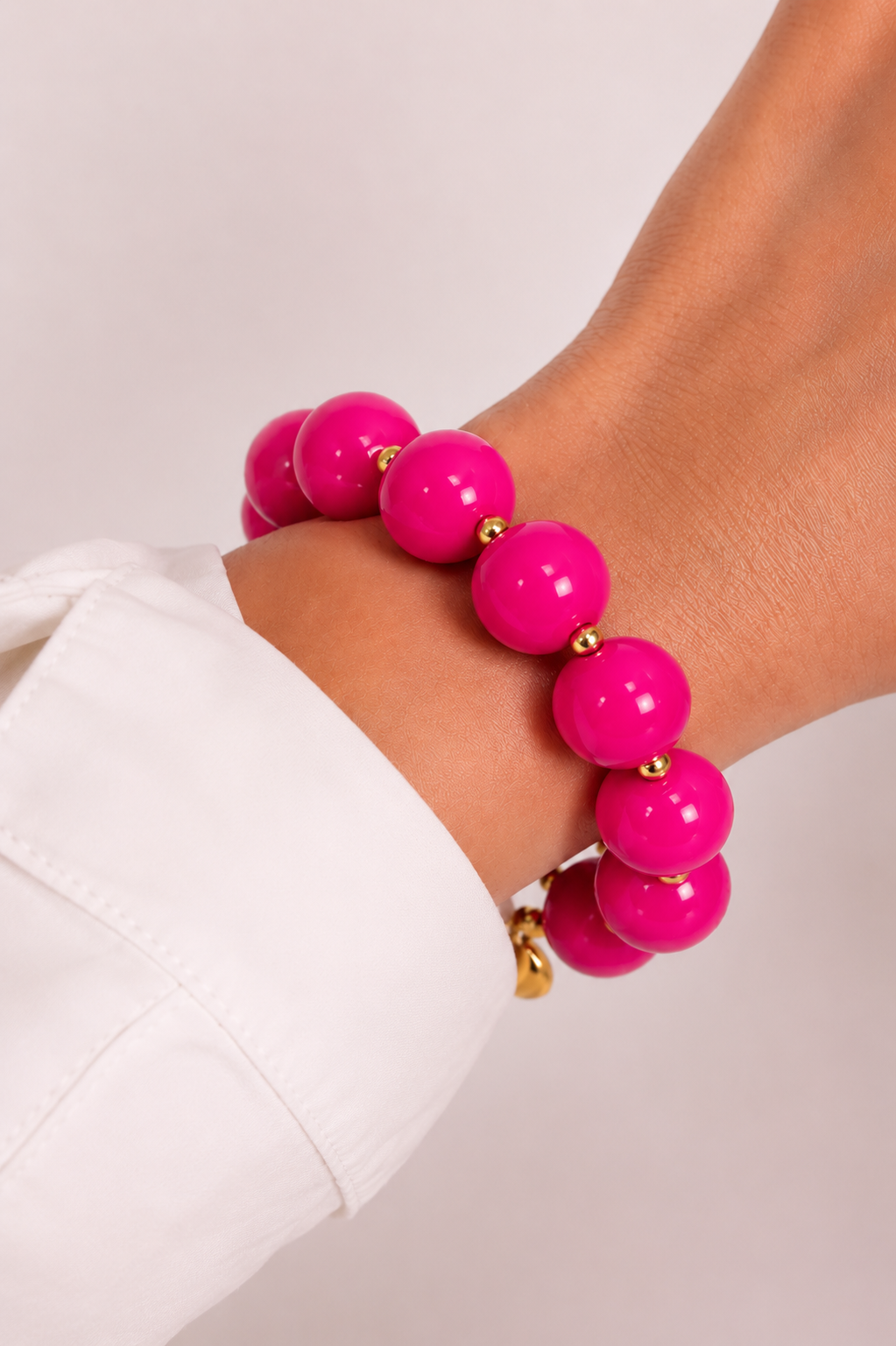 Scrunchie Bracelet with Coloured & Gold Beads