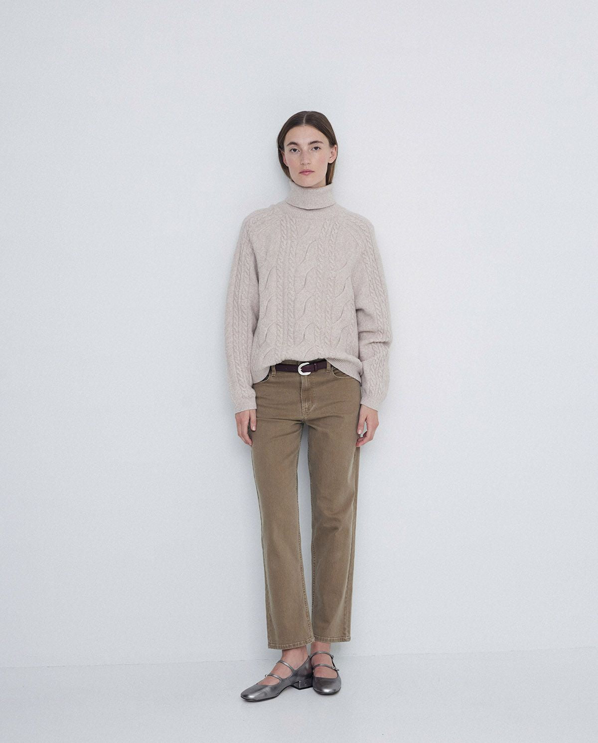 Cable Knit Roll Neck