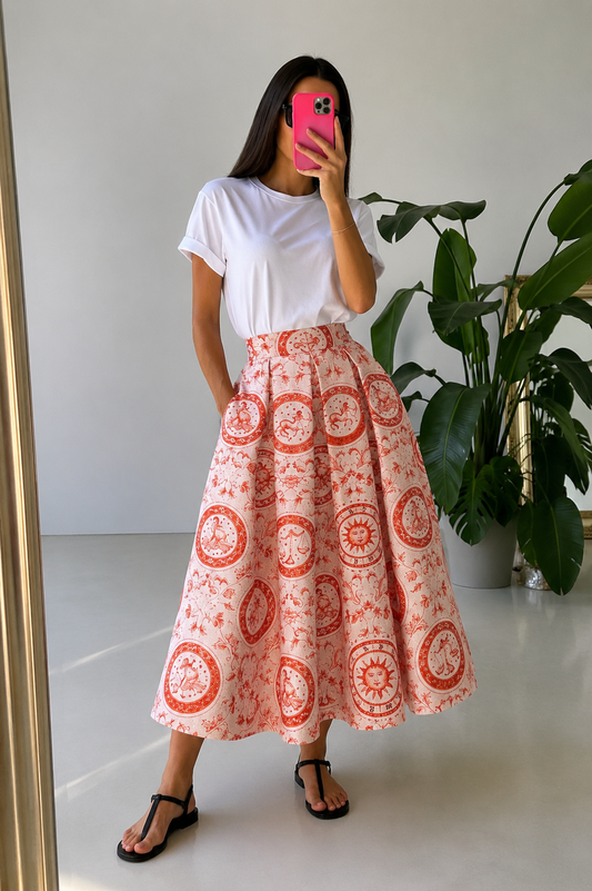 Luna Red Skirt