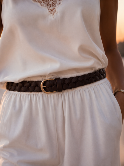 MADRI Woven Belt - Brown