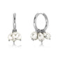 Pearl Signet Hoops Steel