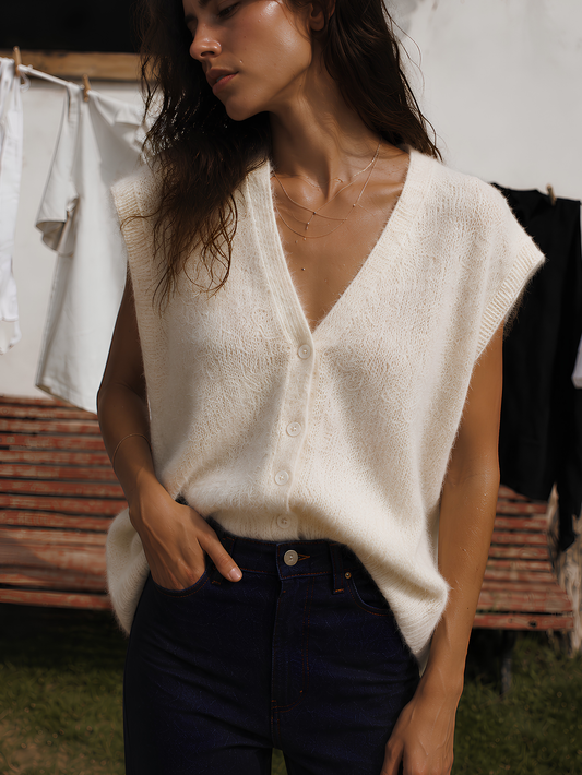 Sleeveless Fuzzy Top