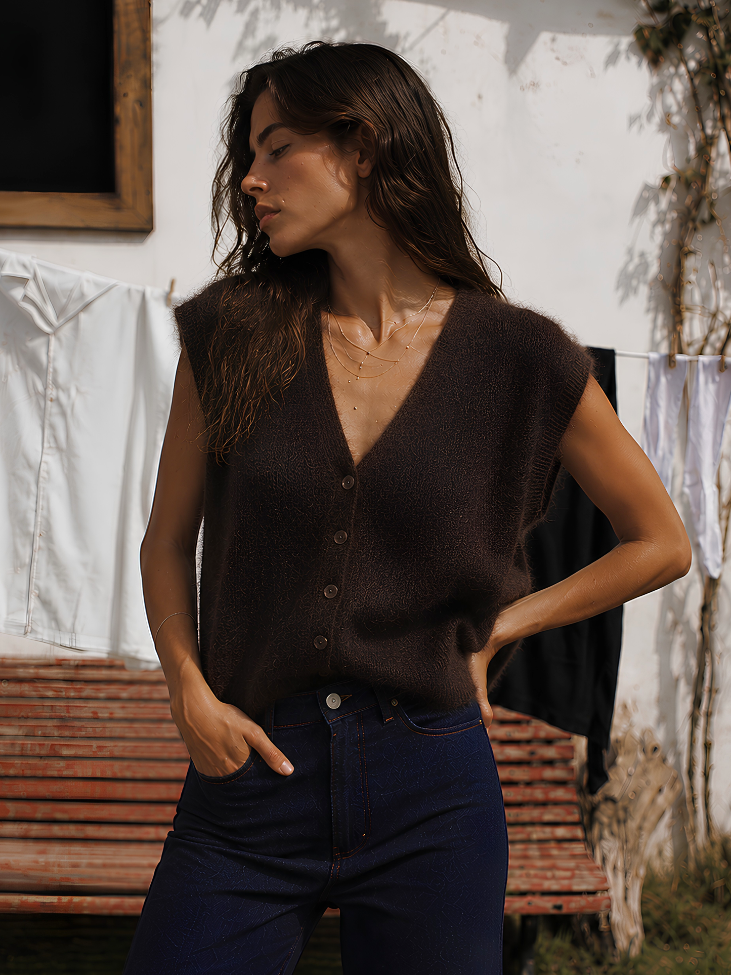 Sleeveless Fuzzy Top