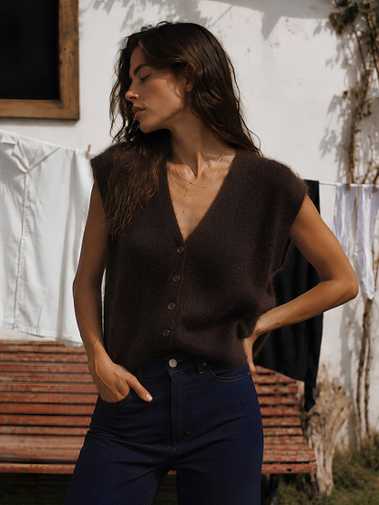 Sleeveless Fuzzy Top