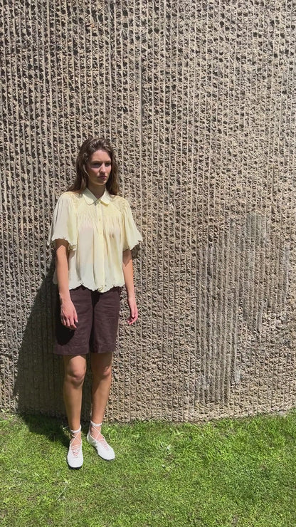 Brown Linen Shorts