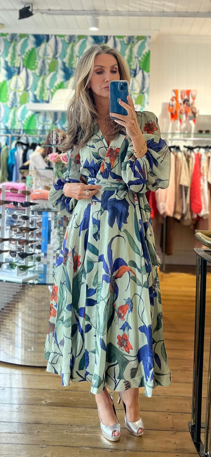 Dress Ligea Verde Floreale