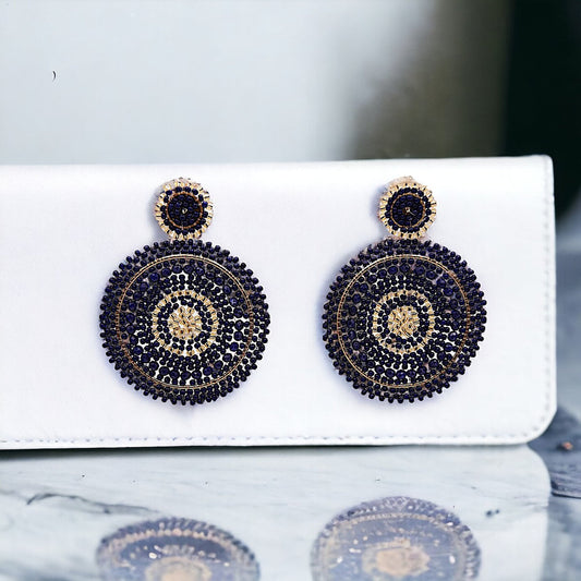 Navy Drop Earrings