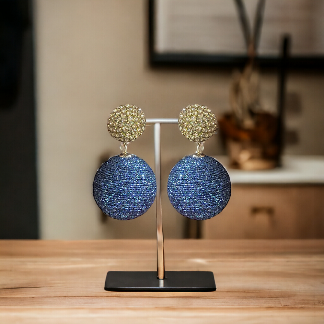 Navy Shimmer Earrings