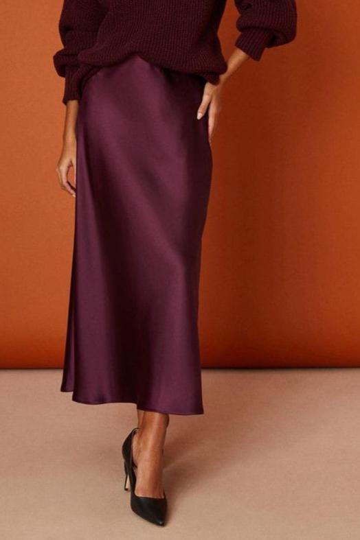 Midi Satin Skirt