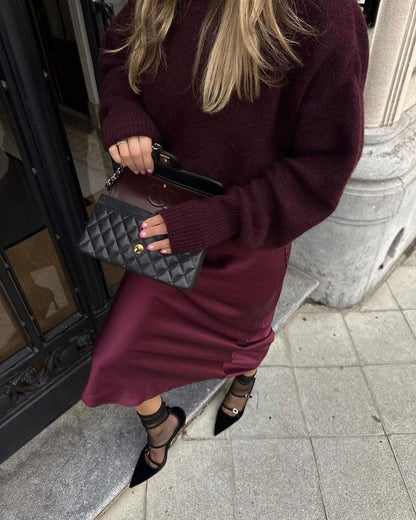 Midi Satin Skirt