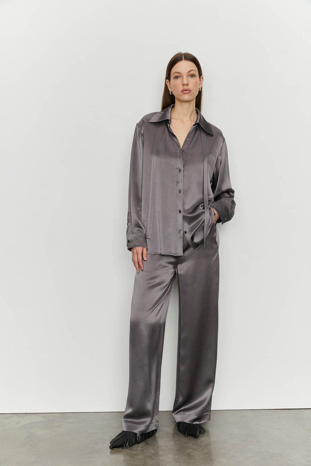 Satin Shacket