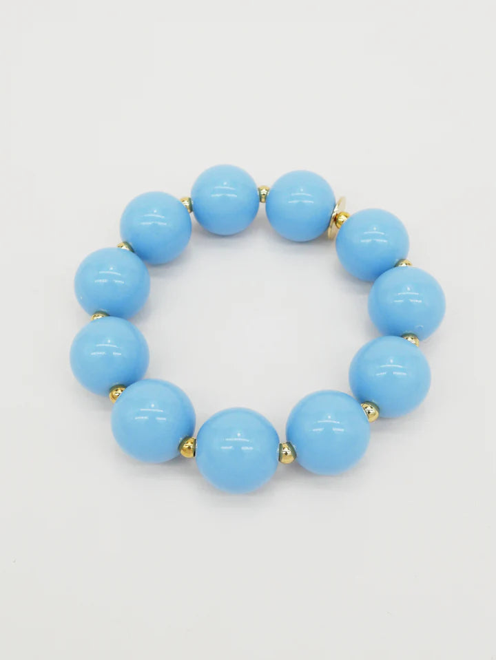 Scrunchie Bracelet with Coloured & Gold Beads