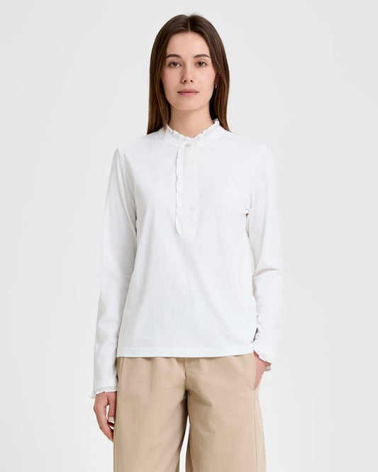Cotton Frill Trim Blouse