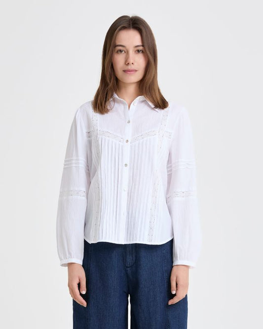 Cotton Lace Trim Shirt